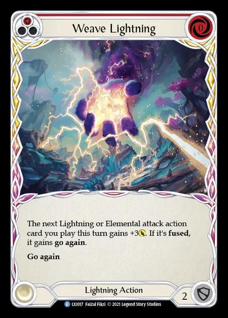 Buy Weave Lightning (Red) [LXI017] (Regular) - a Flesh and Blood single card  from the expansion: Tales of Aria