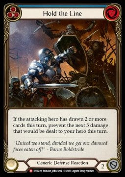 Buy Hold the Line [DTD228] (Regular) - a Flesh and Blood single card from  the expansion: Dusk till Dawn  FleshAndBloodCards.com