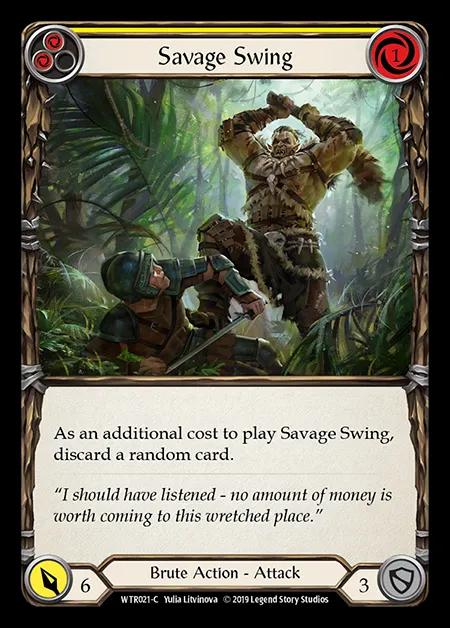 Savage Swing (Yellow) [WTR021-C] (Welcome to Rathe - Alpha) Rainbow Foil