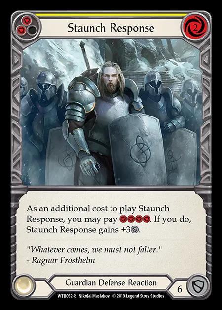Staunch Response (Yellow) [WTR052-R] (Welcome to Rathe - Alpha) Rainbow Foil