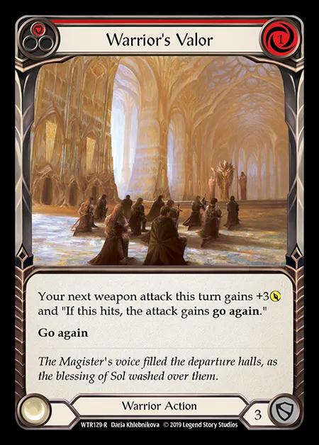 Warrior's Valor (Red) [WTR129-R] (Welcome to Rathe - Alpha) Rainbow Foil