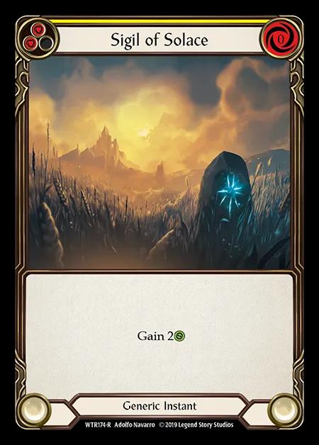 Sigil of Solace (Yellow) [WTR174-R] (Welcome to Rathe - Alpha) Rainbow Foil