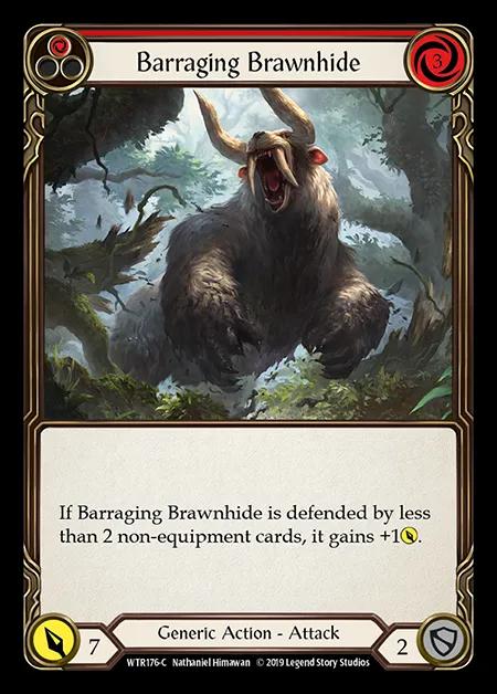Barraging Brawnhide (Red) [WTR176-C] (Welcome to Rathe - Alpha) Rainbow Foil