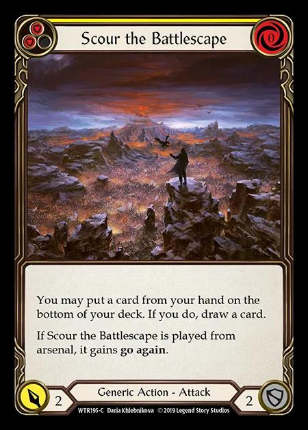 Scour the Battlescape (Yellow) [WTR195-C] (Welcome to Rathe - Alpha) Rainbow Foil