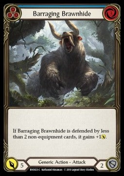 Barraging Brawnhide (Blue) [BVO023] (Welcome to Rathe - Bravo, Showstopper Hero Deck) Regular