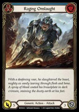 Raging Onslaught (Blue) [BVO024] (Welcome to Rathe - Bravo, Showstopper Hero Deck) Regular