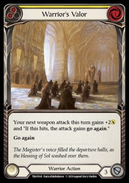 Warrior's Valor (Yellow) [TEA018] (Welcome to Rathe - Dorinthea Ironsong Hero Deck) Regular