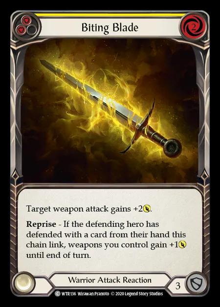 Biting Blade (Yellow) [WTR136] (Welcome to Rathe - Unlimited) Rainbow Foil