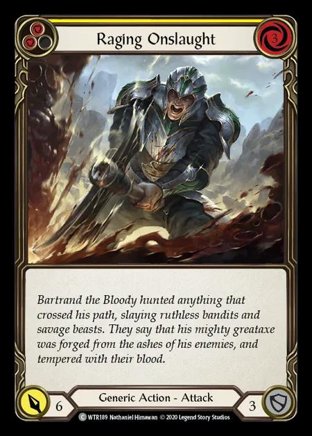 Raging Onslaught (Yellow) [WTR189] (Welcome to Rathe - Unlimited) Rainbow Foil