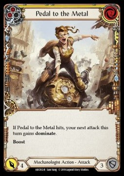 Pedal to the Metal (Yellow) [ARC012-R] (Arcane Rising - First) Rainbow Foil
