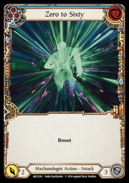 Zero to Sixty (Blue) [ARC028-C] (Arcane Rising - First) Rainbow Foil