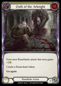 Oath of the Arknight (Yellow) [ARC092-R] (Arcane Rising - First) Rainbow Foil