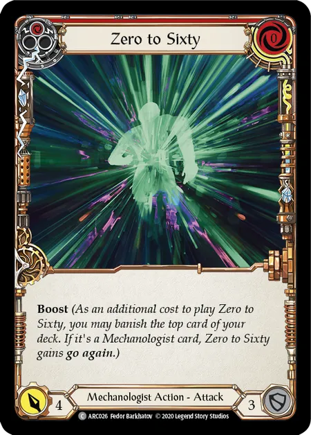 Zero to Sixty (Red) [ARC026] (Arcane Rising - Unlimited) Rainbow Foil
