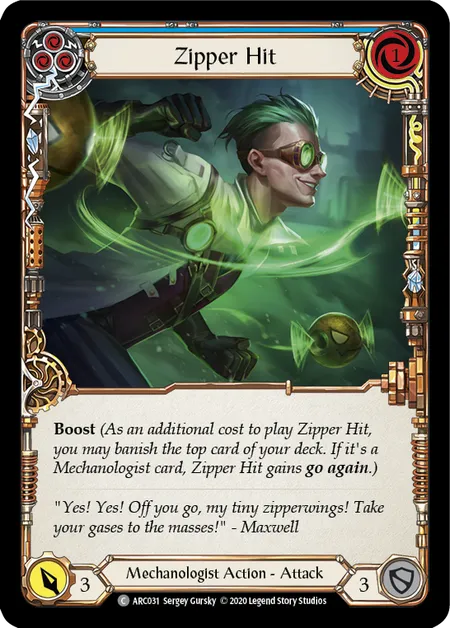 Zipper Hit (Blue) [ARC031] (Arcane Rising - Unlimited) Regular