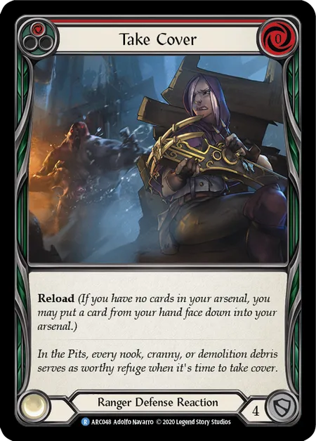 Take Cover (Red) [ARC048] (Arcane Rising - Unlimited) Rainbow Foil