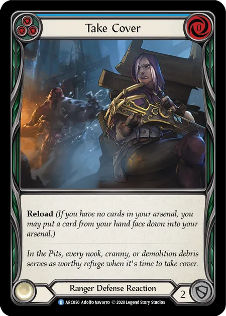 Take Cover (Blue) [ARC050] (Arcane Rising - Unlimited) Rainbow Foil