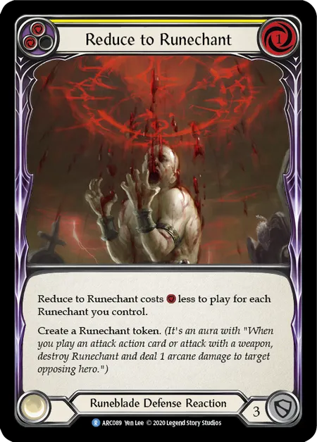 Reduce to Runechant (Yellow) [ARC089] (Arcane Rising - Unlimited) Rainbow Foil