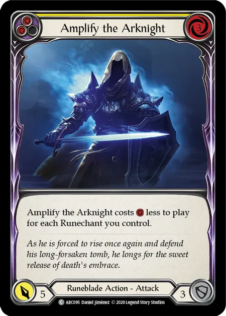 Amplify the Arknight (Yellow) [ARC095] (Arcane Rising - Unlimited) Rainbow Foil