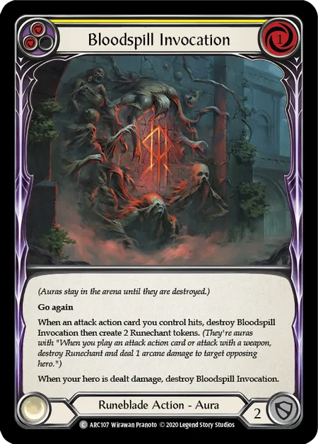 Bloodspill Invocation (Yellow) [ARC107] (Arcane Rising - Unlimited) Rainbow Foil
