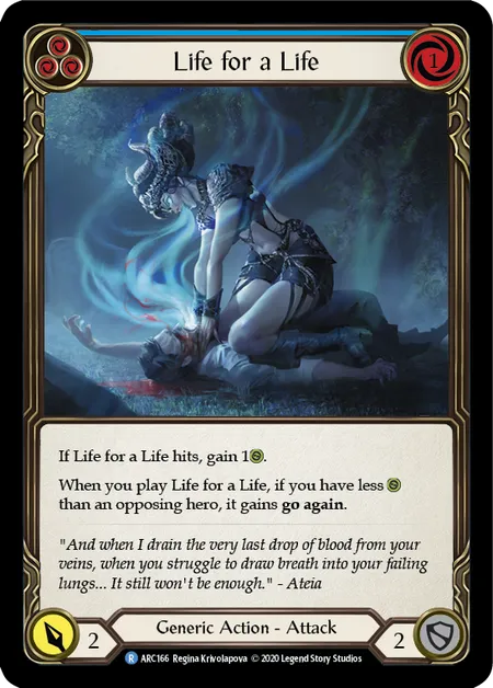 Life for a Life (Blue) [ARC166] (Arcane Rising - Unlimited) Rainbow Foil