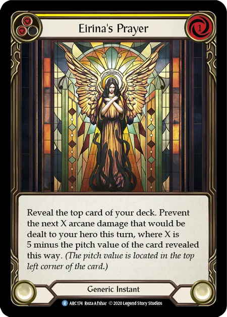 Eirina's Prayer (Yellow) [ARC174] (Arcane Rising - Unlimited) Rainbow Foil
