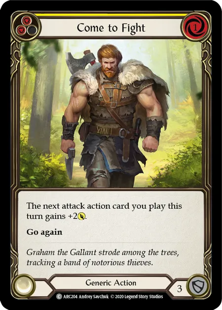 Come to Fight (Yellow) [ARC204] (Arcane Rising - Unlimited) Rainbow Foil
