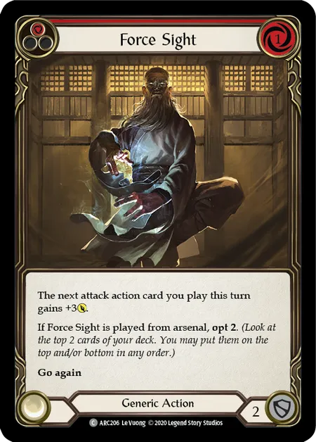 Force Sight (Red) [ARC206] (Arcane Rising - Unlimited) Rainbow Foil