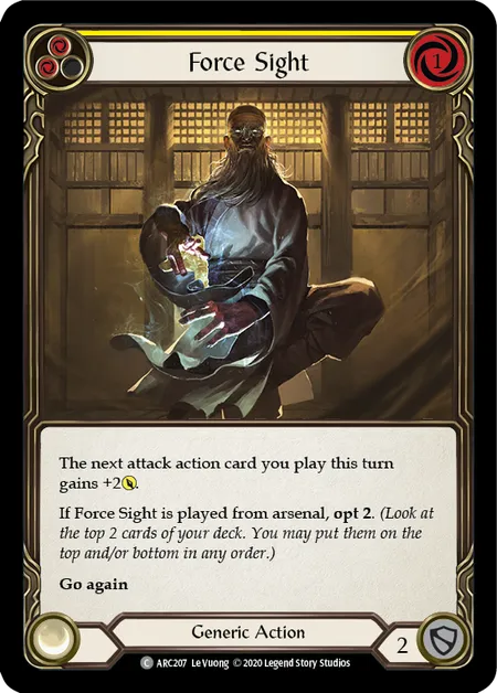 Force Sight (Yellow) [ARC207] (Arcane Rising - Unlimited) Rainbow Foil