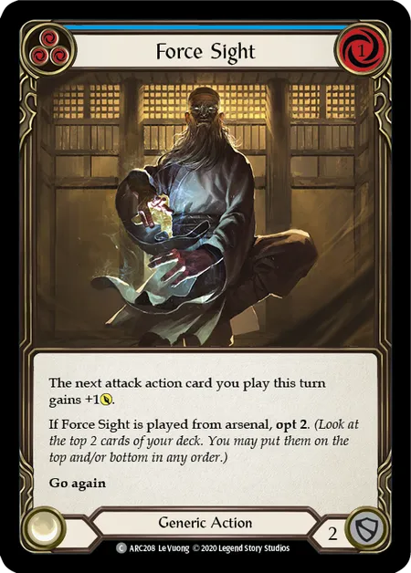Force Sight (Blue) [ARC208] (Arcane Rising - Unlimited) Rainbow Foil