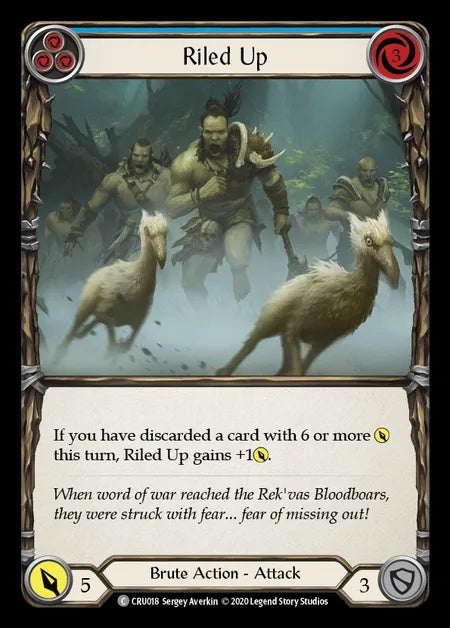 Riled Up (Blue) [CRU018] (Crucible of War - First) Rainbow Foil