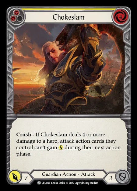 Chokeslam (Yellow) [CRU036] (Crucible of War - First) Rainbow Foil