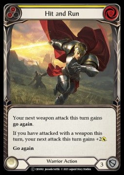 Hit and Run (Yellow) [CRU092] (Crucible of War - Unlimited) Rainbow Foil