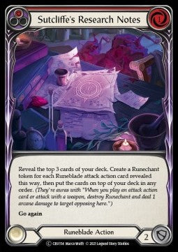 Sutcliffe's Research Notes (Red) [CRU154] (Crucible of War - Unlimited) Rainbow Foil