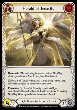 Herald of Tenacity (Yellow) [MON024] (Monarch - First) Rainbow Foil