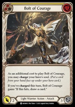 Bolt of Courage (Yellow) [MON043] (Monarch - First) Rainbow Foil