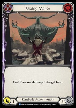 Vexing Malice (Blue) [MON234] (Monarch - First) Rainbow Foil