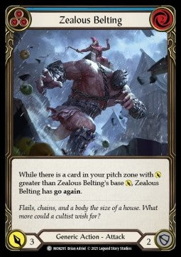 Zealous Belting (Blue) [MON295] (Monarch - First) Rainbow Foil