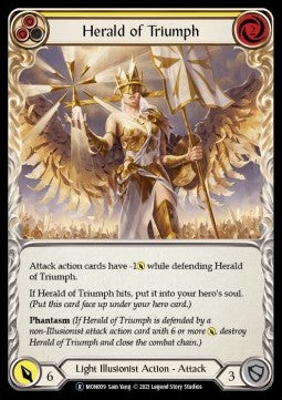 Herald of Triumph (Yellow) [MON009] (Monarch - Unlimited) Rainbow Foil