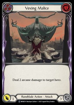 Vexing Malice (Blue) [MON234] (Monarch - Unlimited) Rainbow Foil