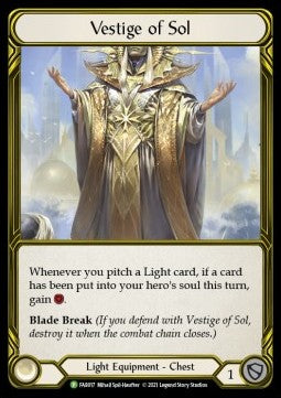 Vestige of Sol [FAB017] (FAB Promos) Gold Cold Foil