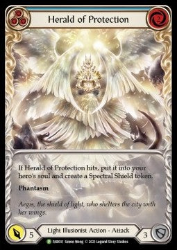 Herald of Protection (Blue) (Extended Art) [FAB031] (FAB Promos) Rainbow Foil