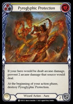 Pyroglyphic Protection (Yellow) [EVR132] (Everfest - First) Rainbow Foil