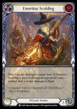 Emeritus Scolding (Yellow) (Extended Art) [LGS091] (LGS Promos) Rainbow Foil