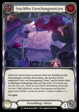 Sutcliffe's Research Notes (Blue) [1HP299] (History Pack 1 - Black Label) Regular
