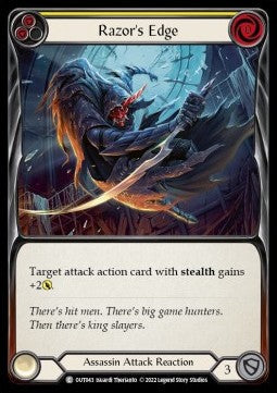 Razor's Edge (Yellow) [OUT043] (Outsiders) Rainbow Foil