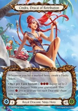 Cindra, Dracai of Retribution (Alternate Art) [HER144] (Hero Promos) Rainbow Foil