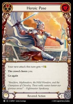 Heroic Pose (Red) [SUP057] (Super Slam) Rainbow Foil