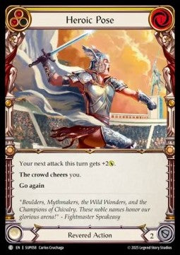 Heroic Pose (Yellow) [SUP058] (Super Slam) Rainbow Foil