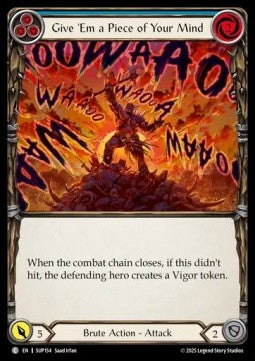 Give 'Em a Piece of Your Mind (Blue) [SUP154] (Super Slam) Rainbow Foil