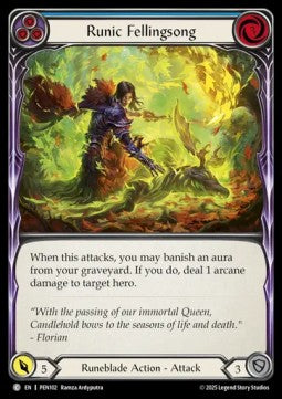 Runic Fellingsong (Blue) [PEN102] (Compendium Of Rathe) Rainbow Foil